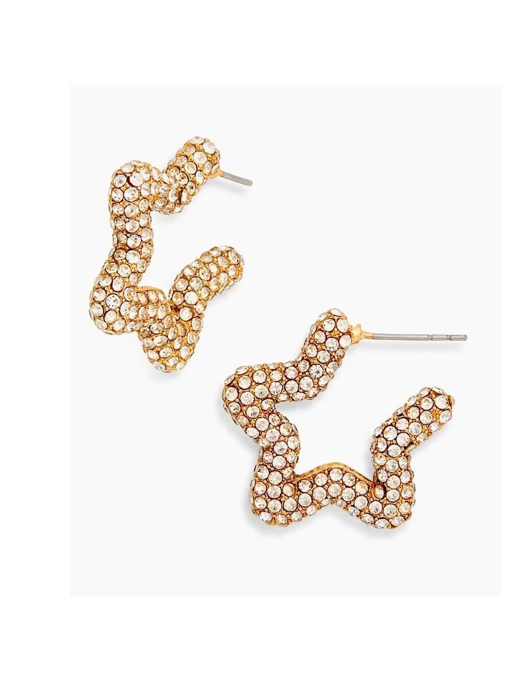 BaubleBar Pave’ Crystal Star Hoop Earrings New